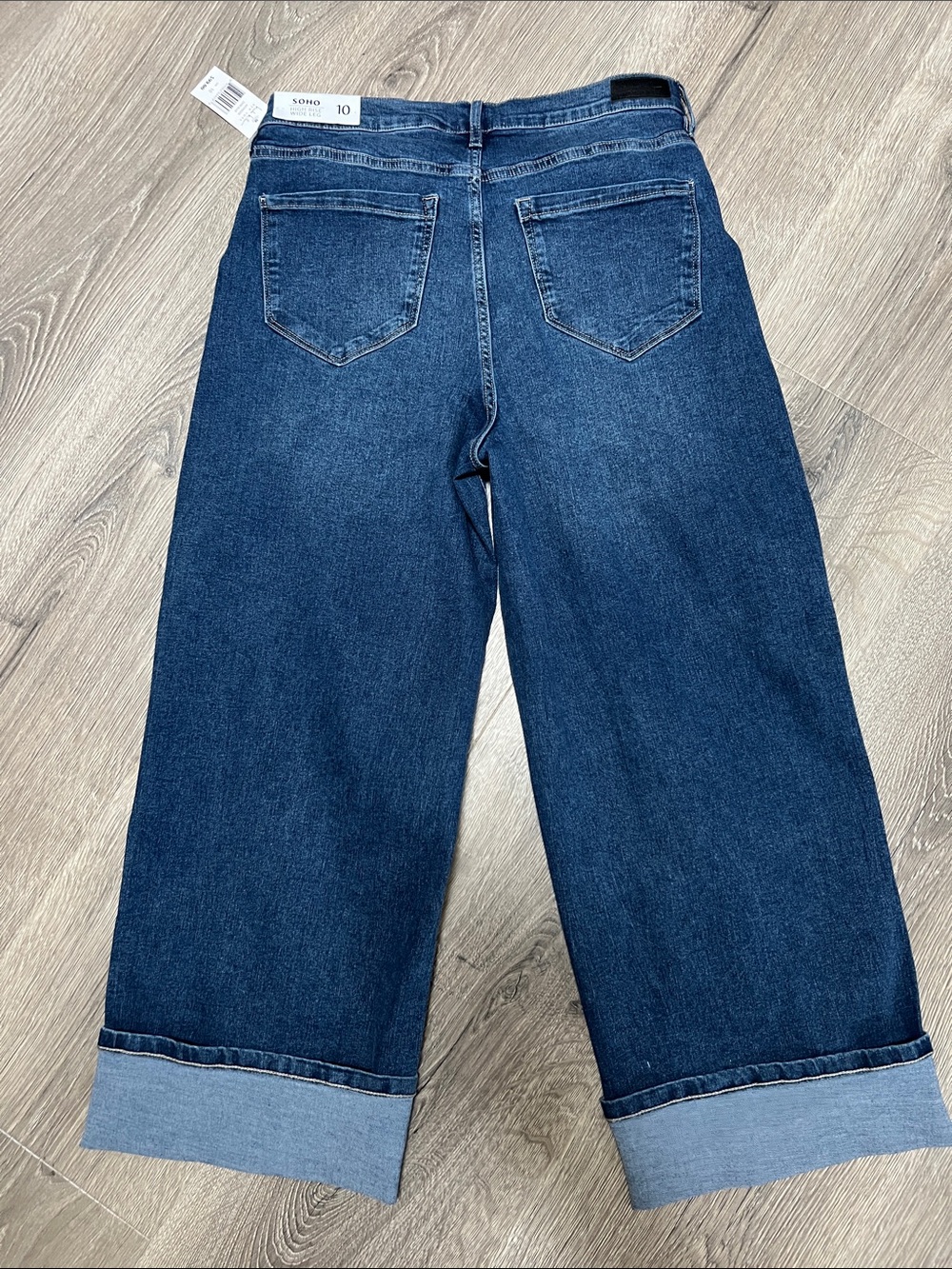Nicole Miller Soho High Rise Wide Leg Cropped Cuffed Jeans Size 10 - Picture 8 of 14
